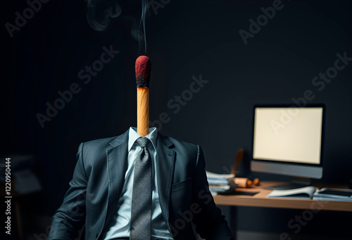 Conceptual photo illustrating burnout syndrome at work