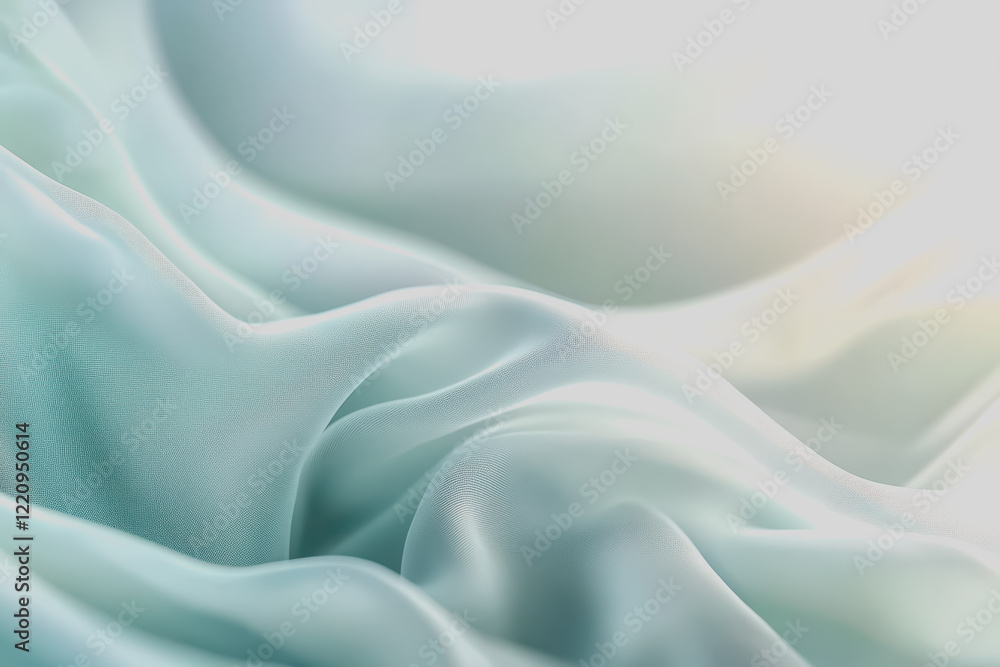 Fototapeta premium Light blue and white background, light green and light blue gradient soft edges, blurred foreground.