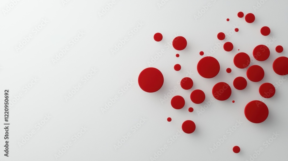 A white background with red dots scattered all over it A white background with red dots scattered all over it