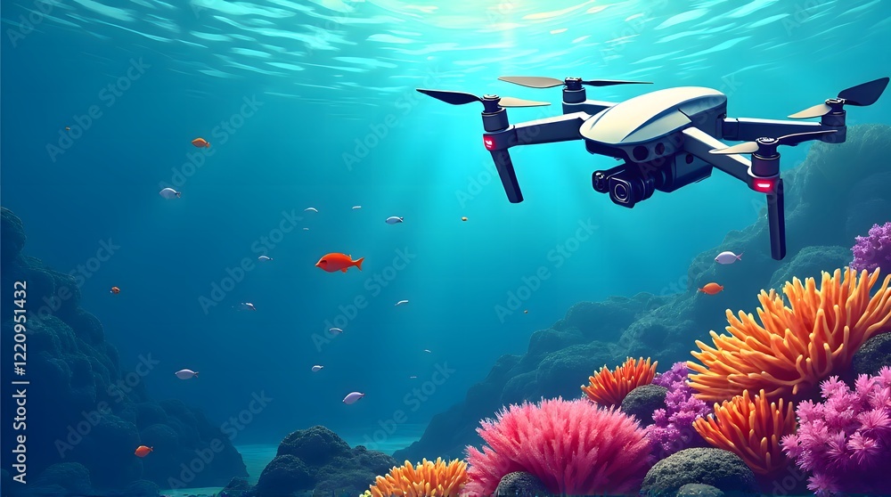 Fototapeta premium Drone Underwater Photography Stunning Coral Reef Scene
