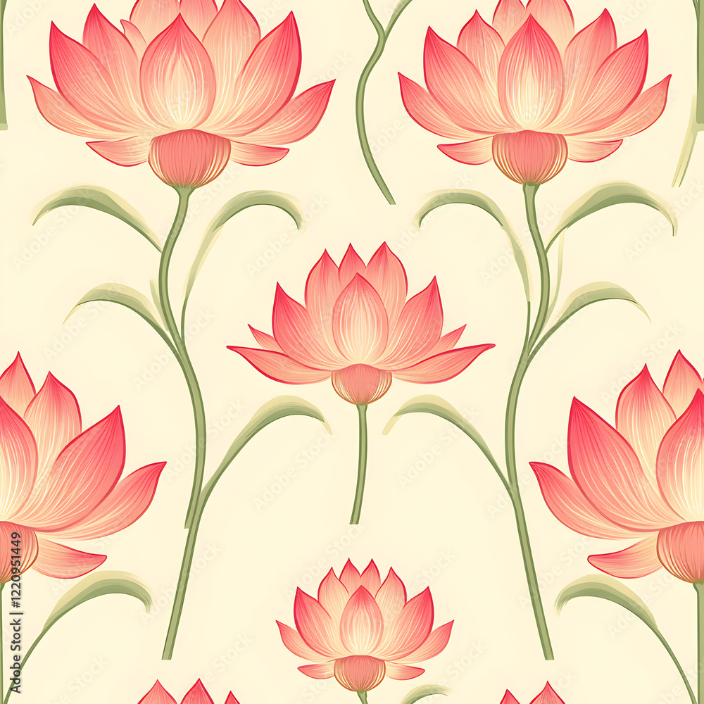 Fototapeta premium A renge (lotus) pattern seamless tilebale 