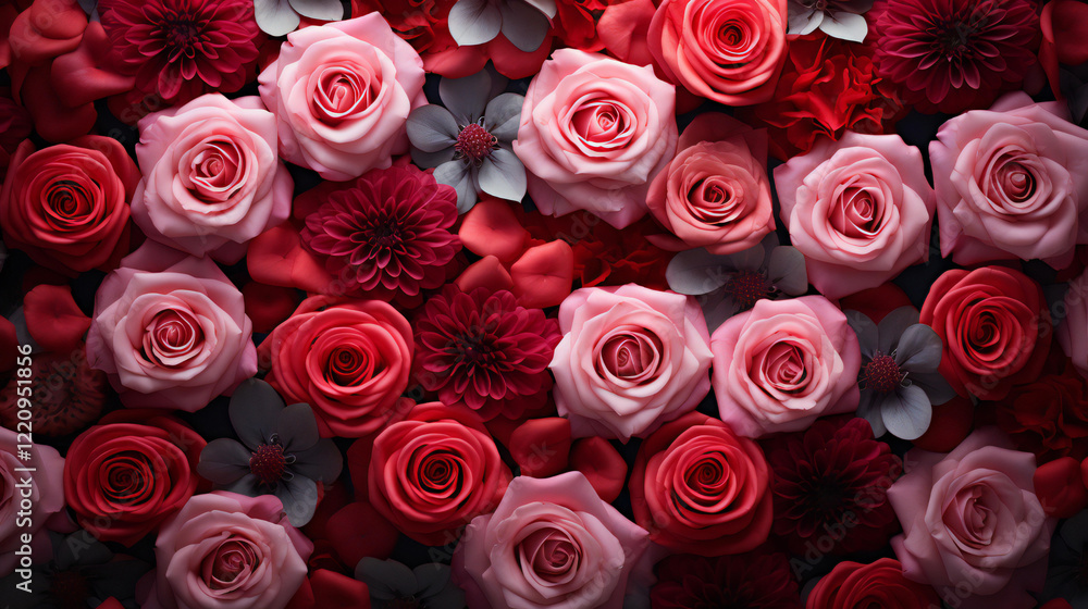 A Heart of Roses: A Romantic Arrangement of Red and Pink Blooms A Heart of Roses: A Romantic Arrangement of Red and Pink Blooms