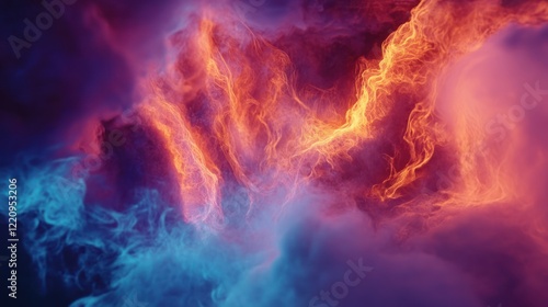 Wallpaper Mural Abstract Cosmic Nebula: A Symphony of Fire and Ice Torontodigital.ca