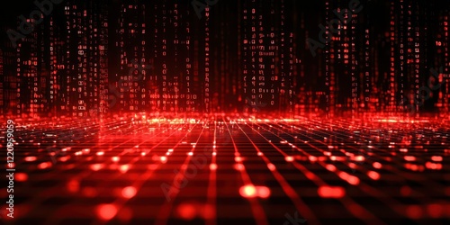 Red background with a grid of numbers