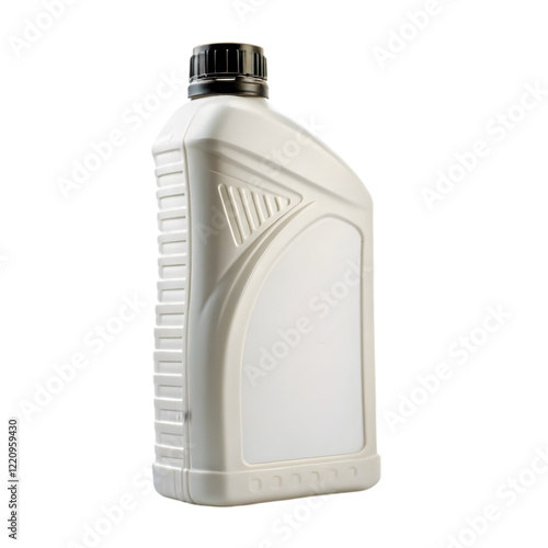 blank plastic bottle of motor oil on transparent background