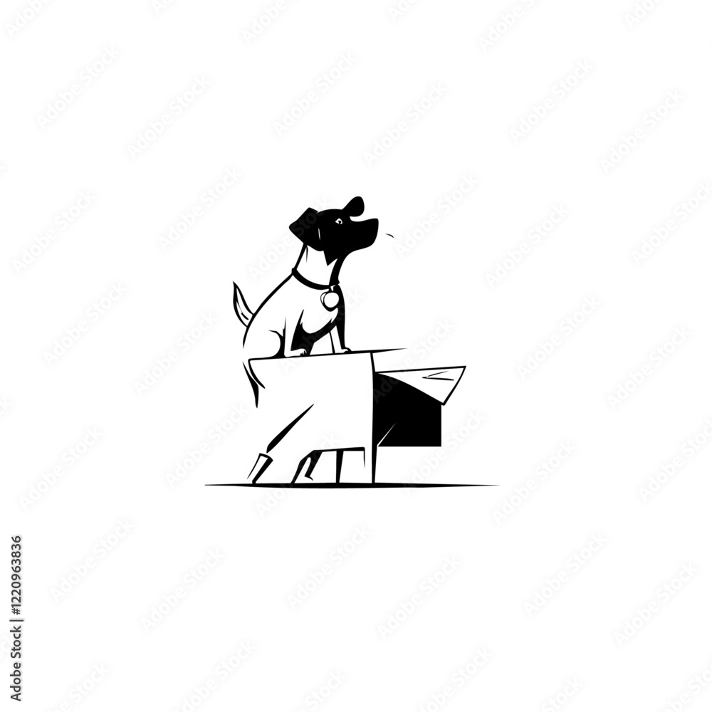 Fototapeta premium Delivery Dog Vector Logo Design