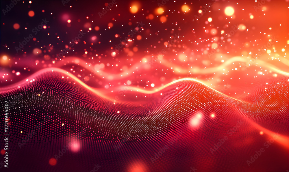 Fototapeta premium Data waves. Modern neon abstract backdrop. Virtual ciberspace. Technology background. Web design illustration.