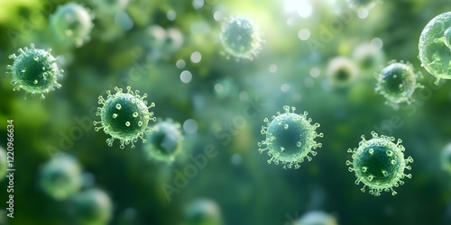 3D Green Virus Cells