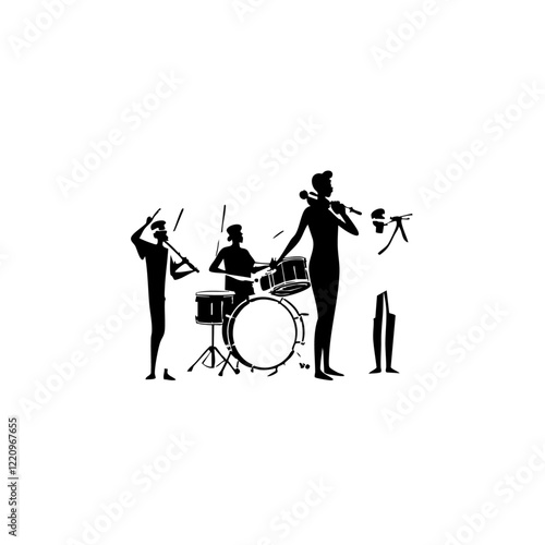 Music Band Vector Logo Design