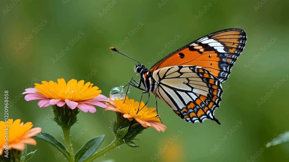 Viceroy Butterfly on Zinnia Flower Viceroy Butterfly on Zinnia Flower