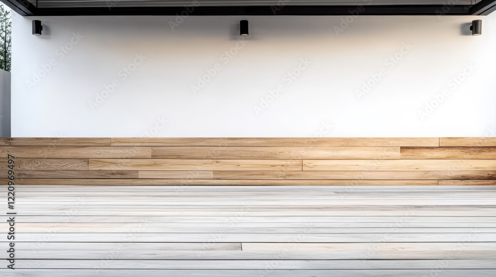 Modern wooden flooring with minimalistic design in a spacious indoor area Modern wooden flooring with minimalistic design in a spacious indoor area