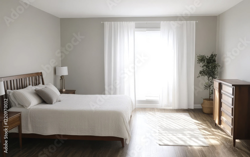 Wallpaper Mural Simple and modern bedroom with natural light and minimal decor Torontodigital.ca