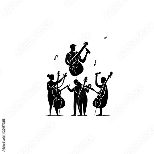 Music Band Vector Logo Design
