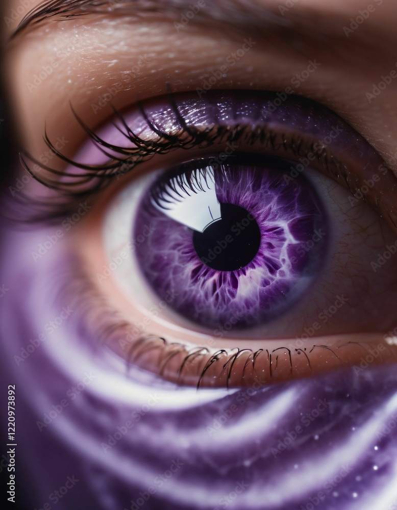 Naklejka premium purple-colored marble and the human eye seem to be a mixture