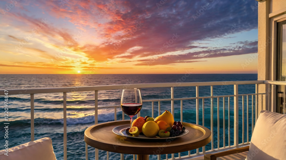 Fototapeta premium Oceanfront Balcony View