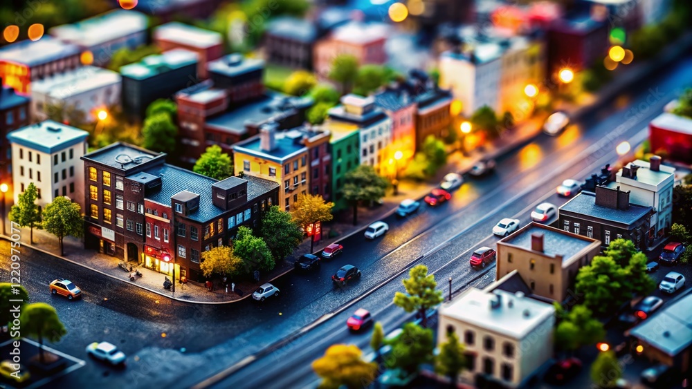 Naklejka premium Miniature Black Textured Background: Tilt-Shift Photography