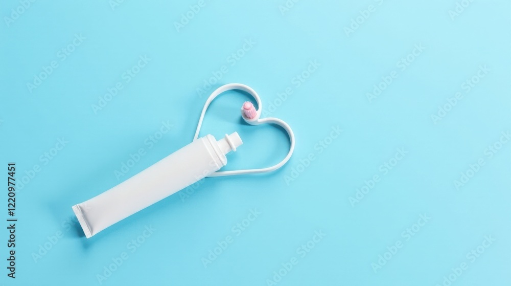 A heart-shaped frame cradles a tube of skincare product, symbolizing love for self-care and beauty A heart-shaped frame cradles a tube of skincare product, symbolizing love for self-care and beauty