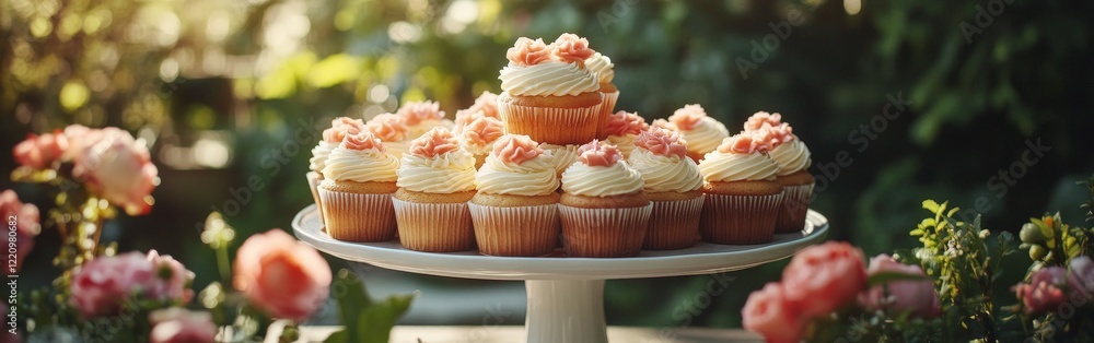 Festive Cupcake Tower with Strawberries Festive Cupcake Tower with Strawberries