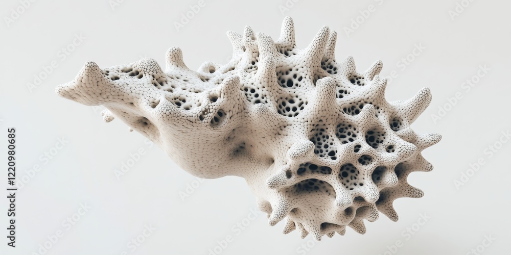 Naklejka premium Intricate 3D Rendered Fungal Spore Structure with Unique Texture