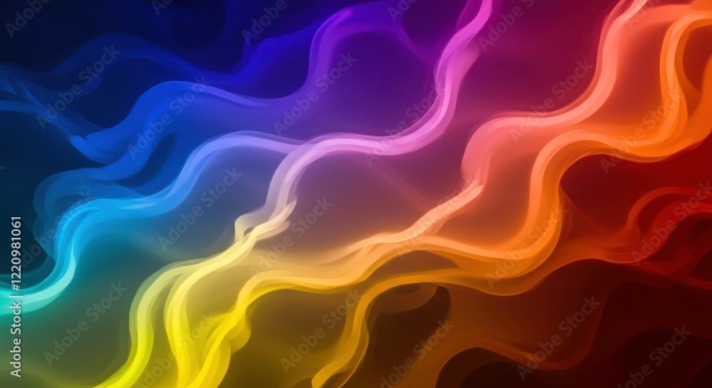 Rainbow Spectrum: A vibrant display of flowing colors blending together in an abstract, ethereal composition, evoking a sense of fluidity and energy. Rainbow Spectrum: A vibrant display of flowing colors blending together in an abstract, ethereal composition, evoking a sense of fluidity and energy.