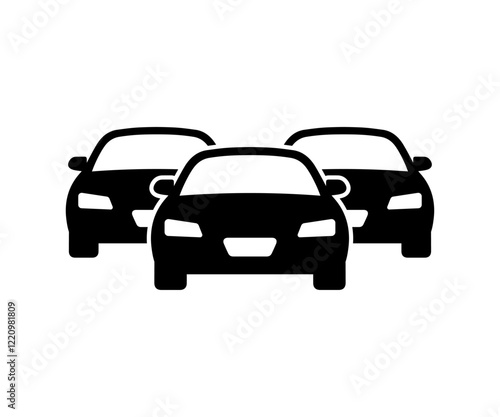 Heavy traffic jam car icon. Car inventory vector icon. Car icons for automobile apps and websites