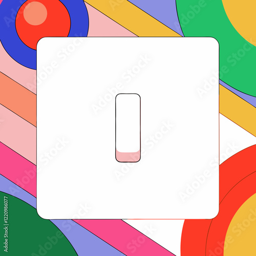 White light switch with colorful abstract background