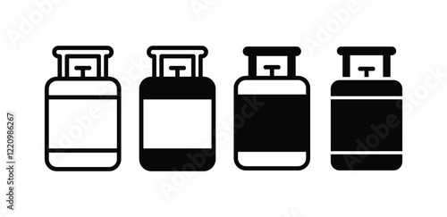 gas cylinder icon symbol sign vector design black white color simple flat illustration collections