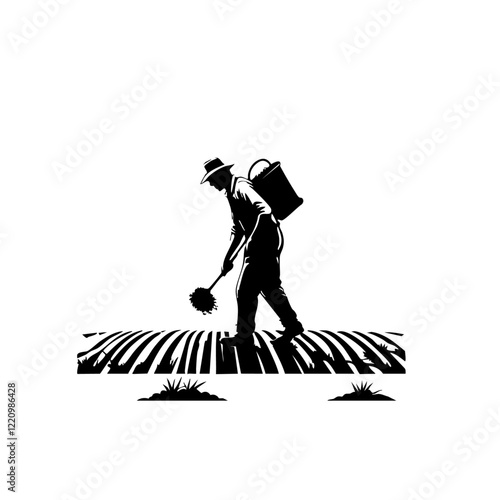 Farmer Fertilizing the Soil