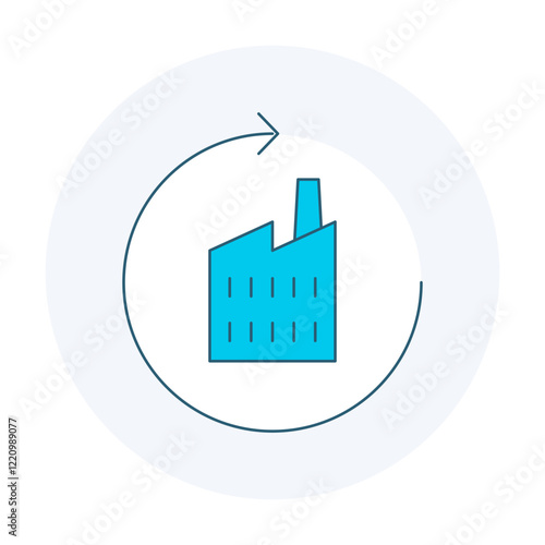 Remanufacture Icon. Recycling and Rebuilding Illustration for Sustainable Production.