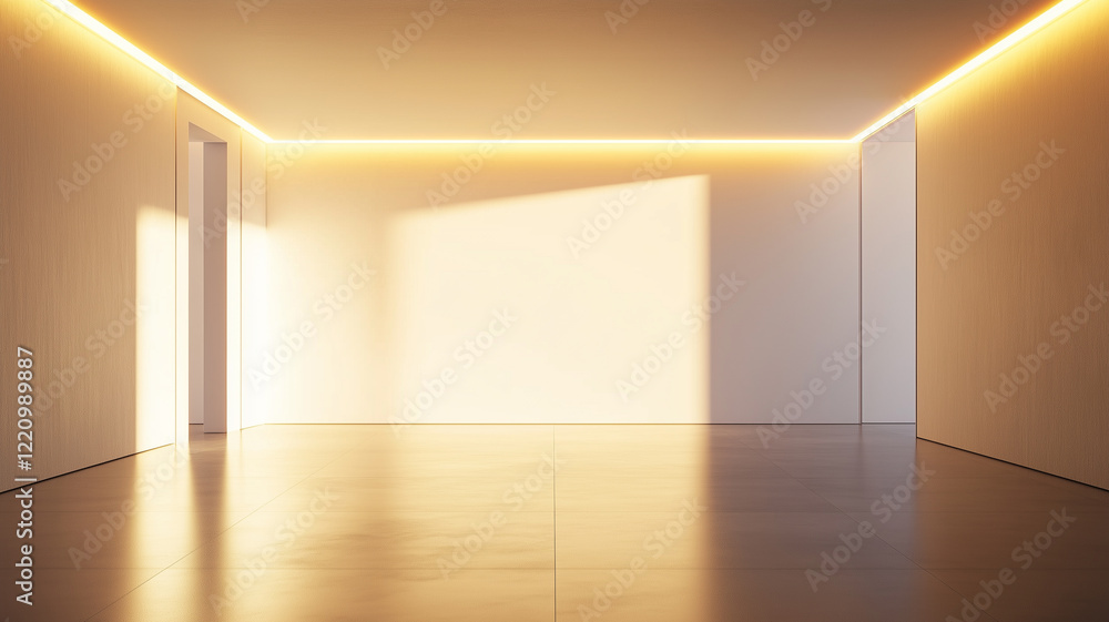 Fototapeta premium Bright Minimalist Empty Room with Sunlight
