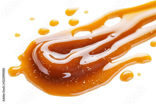 Caramel Syrup  Isolated on white background photo