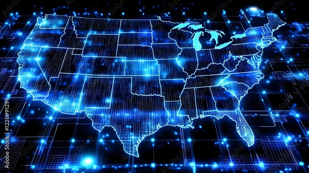 Fototapeta premium High tech depicting the interconnected virtual shielding data firewalls and AI driven security protocols that form the comprehensive cybersecurity system ensuring robust national digital protection