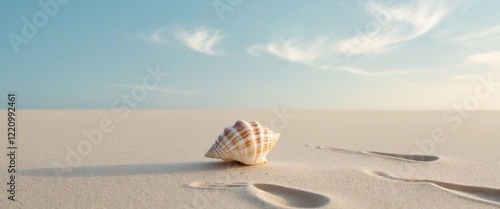 seashell on the beach , copy space concept for wallpaper or background photo