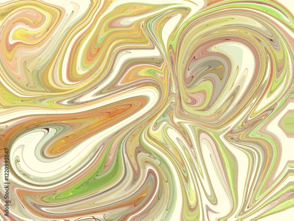 Fototapeta premium Abstract Swirl Soft Green Yellow Orange Background