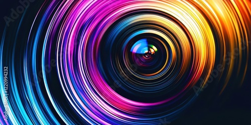 Wallpaper Mural Colorful circle with a camera lens in the center Torontodigital.ca