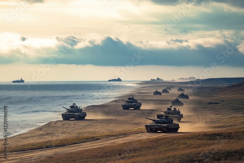 BRICS joint military exercises showcase armored forces along coastal terrain