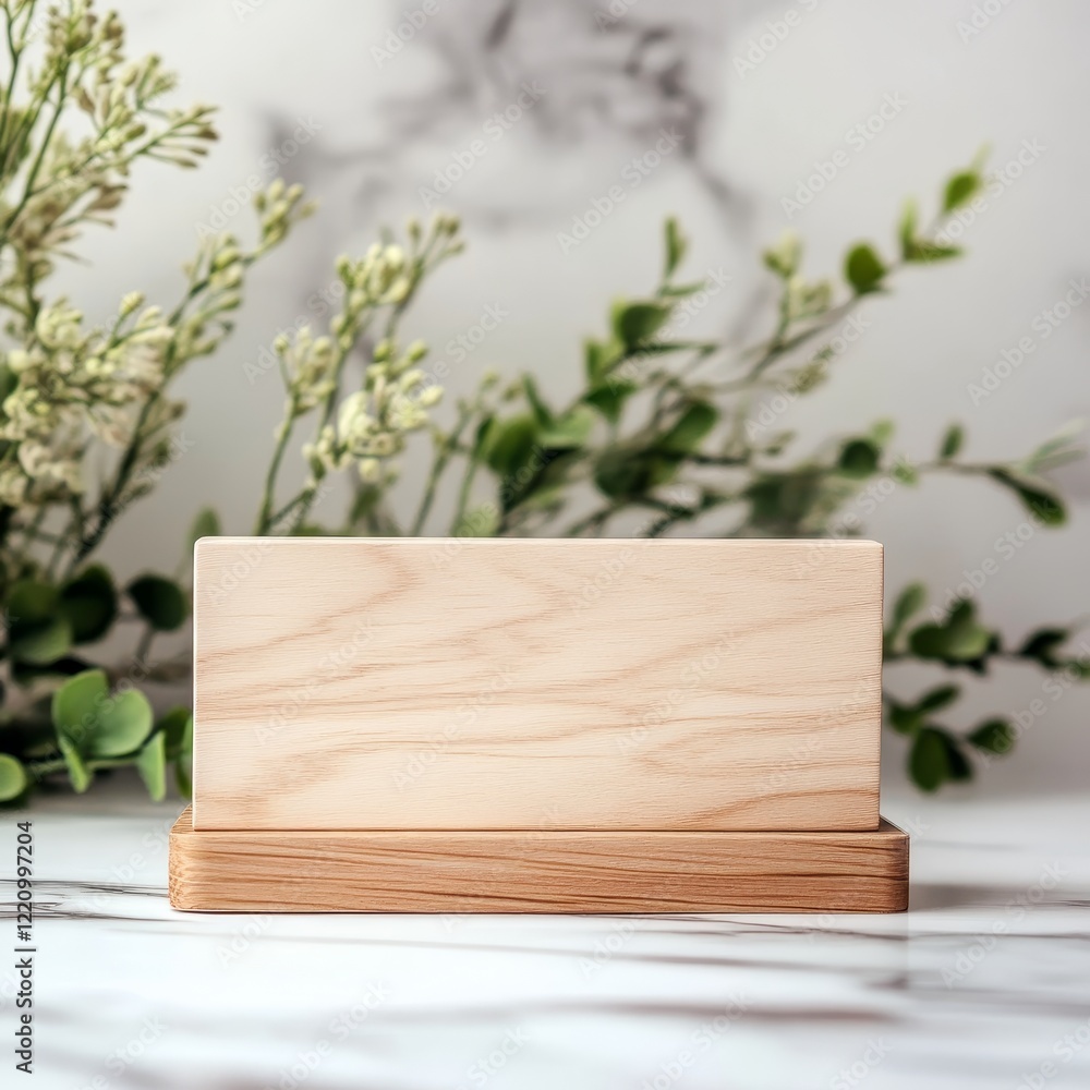 Wooden box on the table with a blurred background. Mock up Wooden box on the table with a blurred background. Mock up