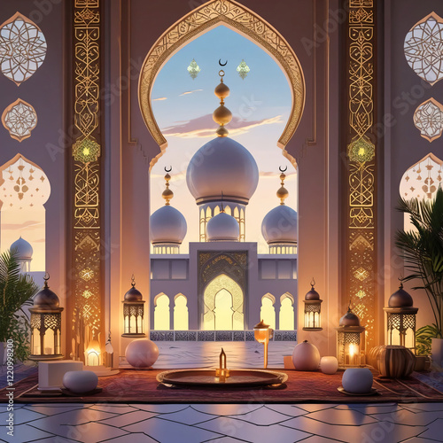 Sophisticated  Islamic Architectures with Traditional Items for a Festive Touch