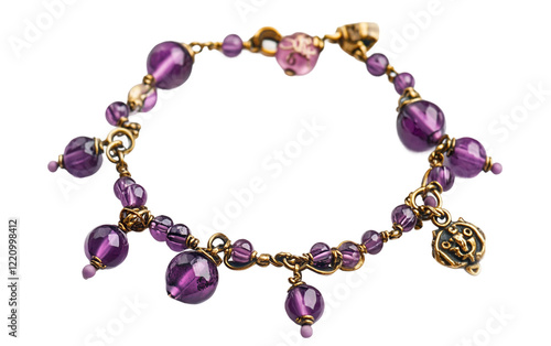 A Delicate Bracelet with Charms of Female Symbols Celebrating Empowerment and Feminine Energy isolated on transparent background. Isolated on transparent background. photo