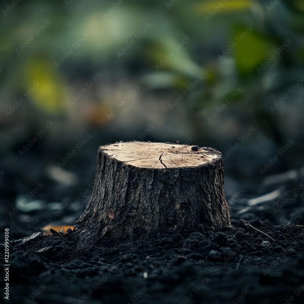 Stump in the soil with space for text, nature background. Stump in the soil with space for text, nature background.