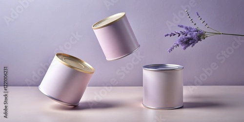 Wallpaper Mural Aromatic Lavender and Elegant Pastel Pink Containers in a Serene Still Life Composition Torontodigital.ca