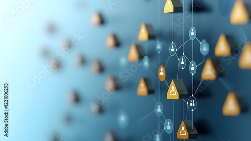 Futuristic digital network showcasing AI powered recruitment solutions and analytics to streamline human resource management and talent acquisition in a transformative corporate landscape