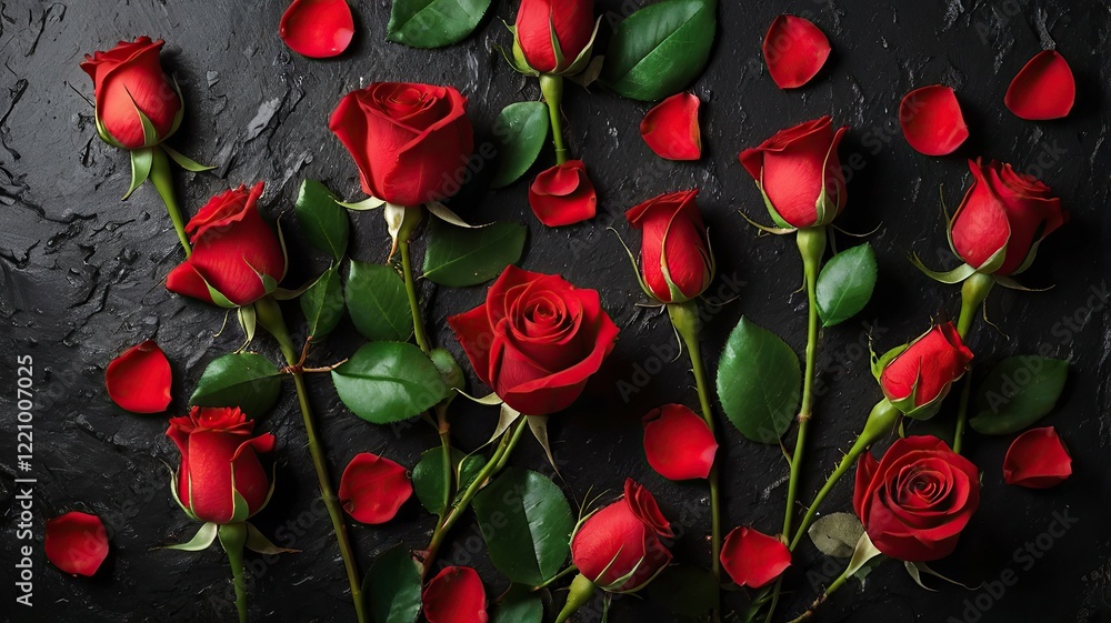 Free Photo Red roses and petals on a white marble background with copy space Free Photo Red roses and petals on a white marble background with copy space