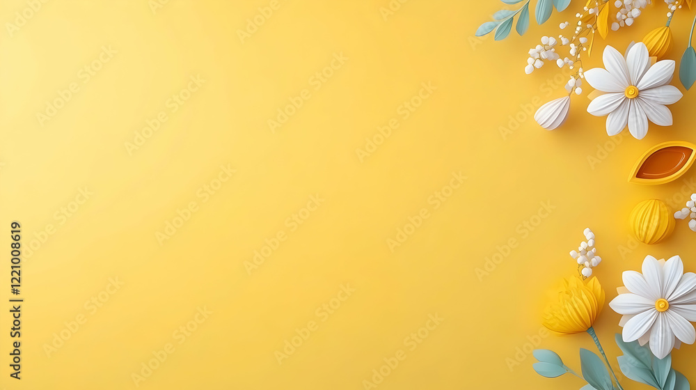 Happy Diwali Sale Banner With Flower Shaped Diya And Hanging Paper Lantern Lights On Yellow Background. Festival of Lights Concept Happy Diwali Sale Banner With Flower Shaped Diya And Hanging Paper Lantern Lights On Yellow Background. Festival of Lights Concept