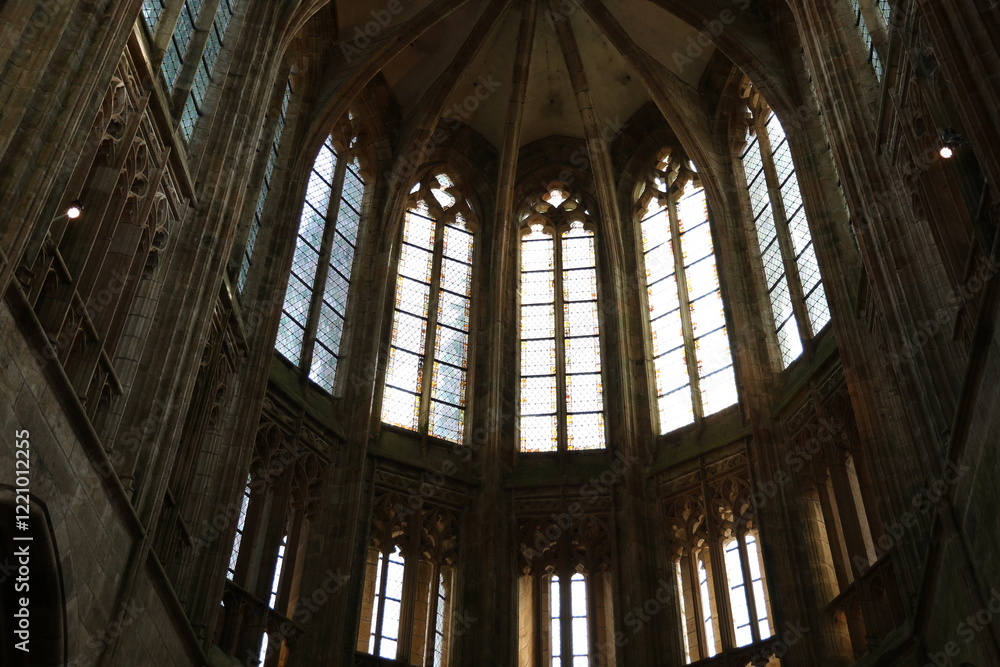 Fototapeta premium Mont-Saint-Michel church windows