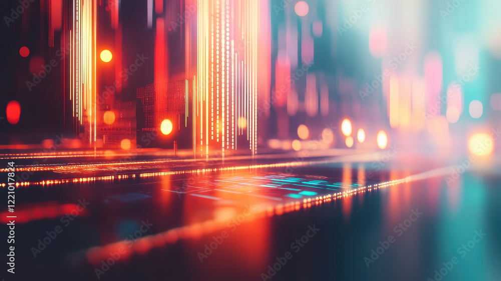 Digital chart with glowing lines and vibrant colors, representing data visualization and technology trends. abstract design evokes sense of innovation and progress Digital chart with glowing lines and vibrant colors, representing data visualization and technology trends. abstract design evokes sense of innovation and progress
