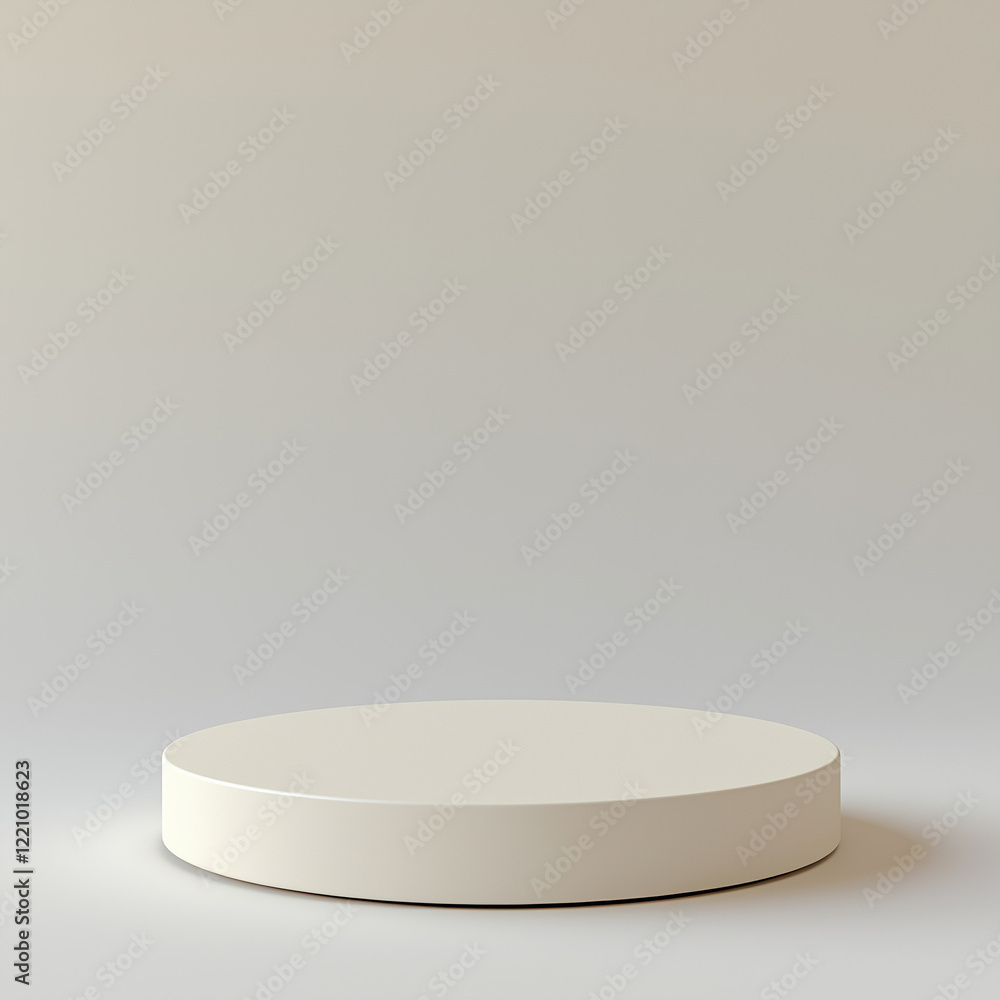 Cream podium for product presentation with soft neutral tones Cream podium for product presentation with soft neutral tones