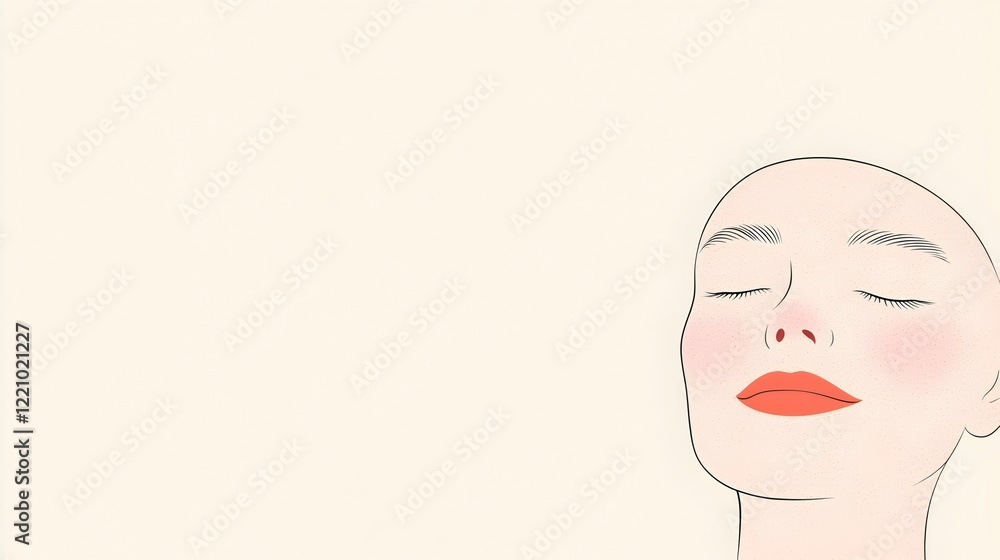 Naklejka premium Relaxed Portrait of a Woman with Soft Features