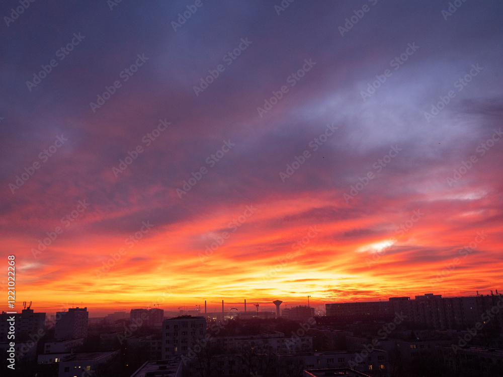 Dusk, Sunset Sky Clouds in the Evening with colorful Orange, Yellow, Pink and red sunlight and Dramatic storm clouds on Twilight sky, Landscape horizon Dusk, Sunset Sky Clouds in the Evening with colorful Orange, Yellow, Pink and red sunlight and Dramatic storm clouds on Twilight sky, Landscape horizon
