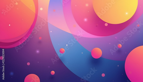 Abstract colorful design with geometric shapes and circles
